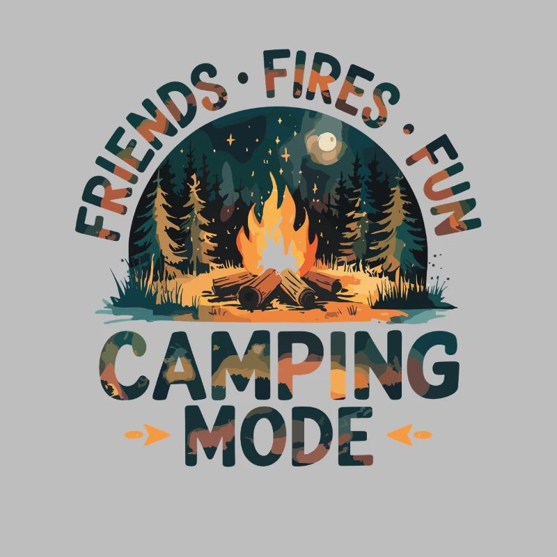 Camping Mode Amis Feu Fun Forêt