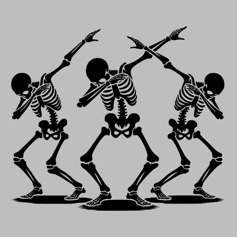 Tanzende Dabbing Halloween Skelette