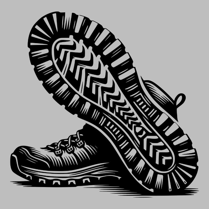 Hiking boots with deep tread