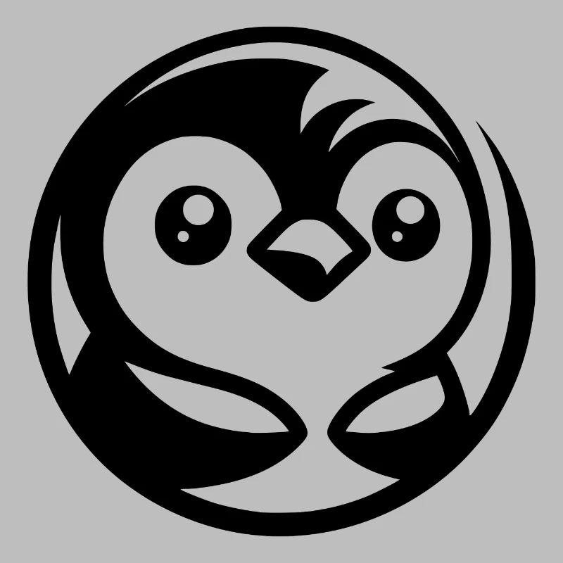 Dessin de pingouin minimaliste avec un charme comique