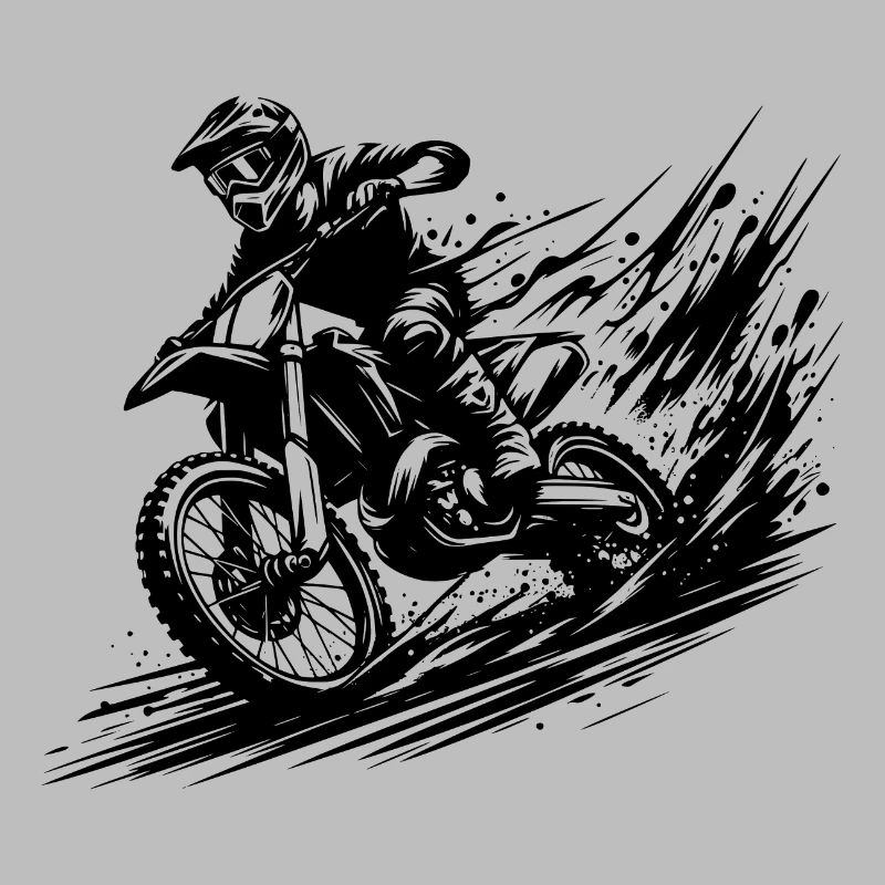 Balade dynamique en motocross dans la boue et la boue