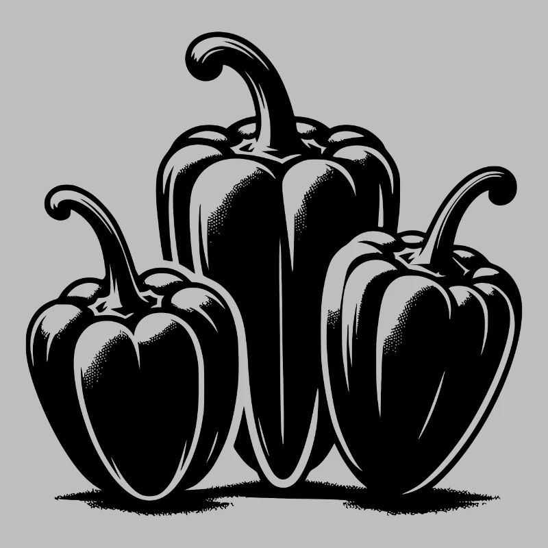 Klassische Paprika Drei Paprikaschoten
