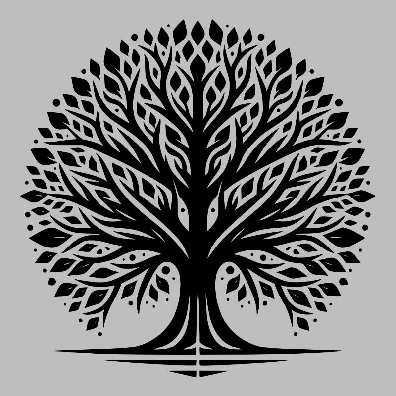 Meditative Lebensbaum Darstellung mit Ästhetik