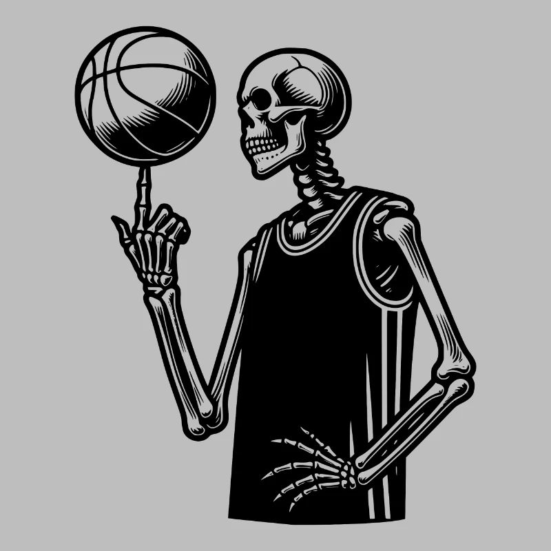 Basketball spielendes Skelett Halloween Style