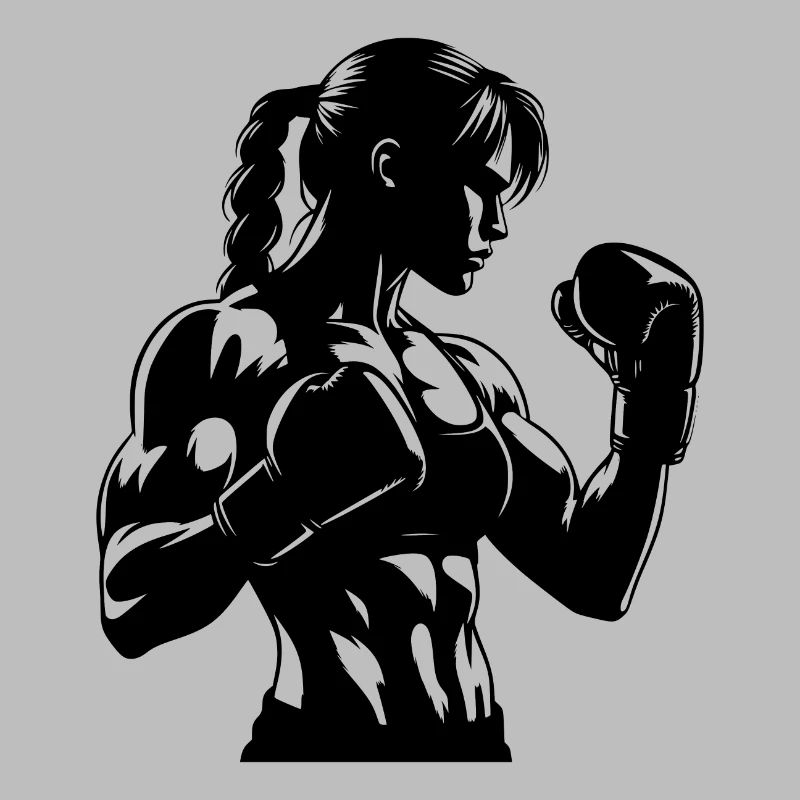 Boxer avec gants en posture concentrée