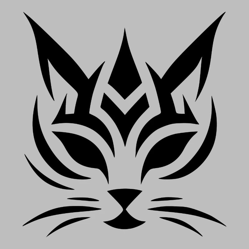 Visage de tatouage de chat minimaliste