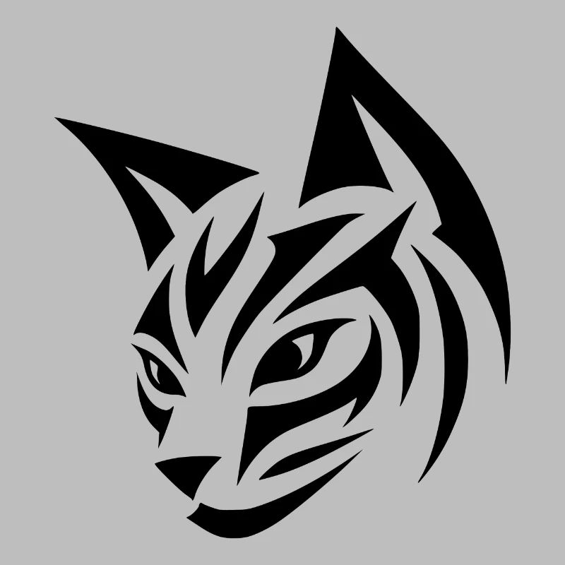 Pretty cat head with tribal accents
