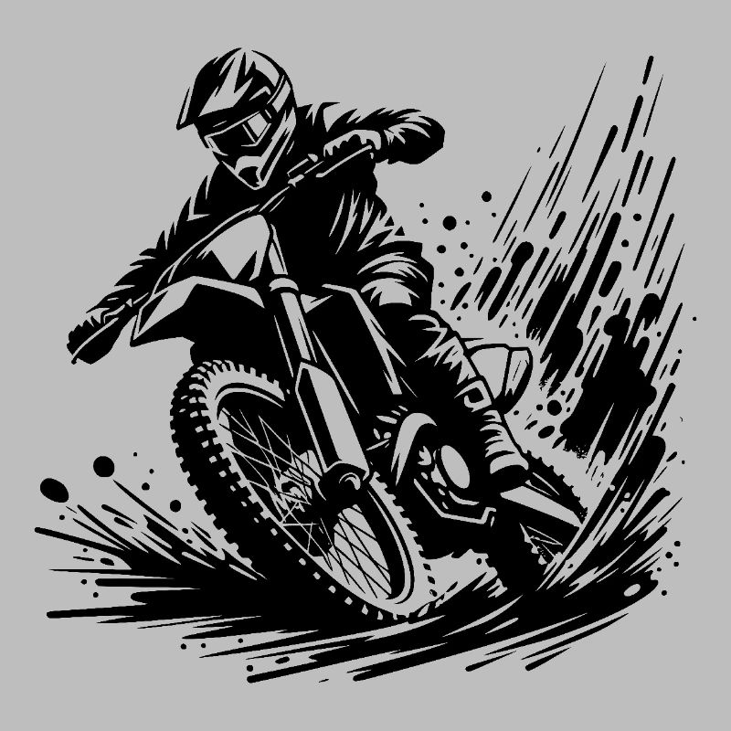 Pilote de motocross rapide dans la boue