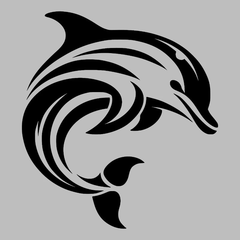 Dolphin Tribal Tattoo in Swinging Form