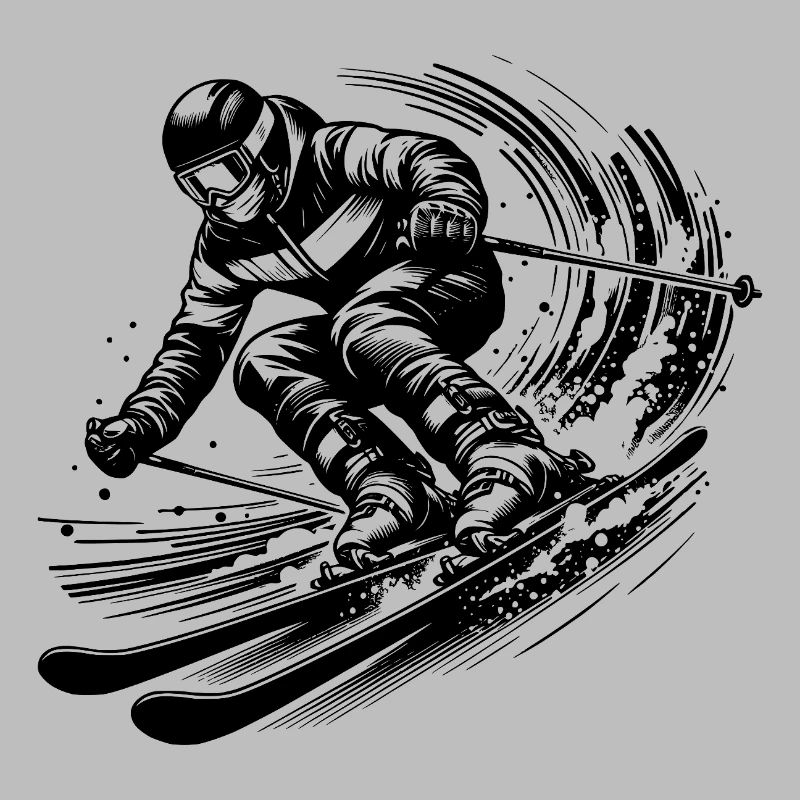 Skier avec une dynamique impressionnante dans la neige