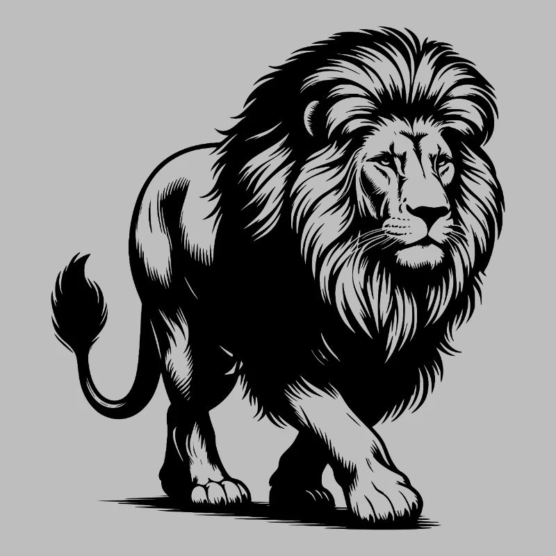 Mighty big cat lion with mane