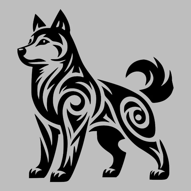 Mystical Powerful Tribal Husky Dog