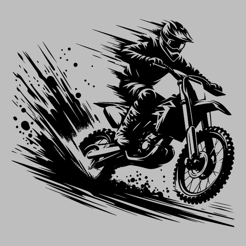 Motocross Dirt Bike Jump with Dust and Dynamics