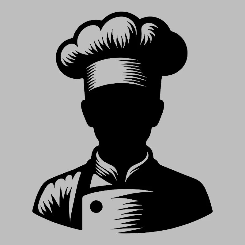 Küchenchef und Küchen Silhouette Portrait