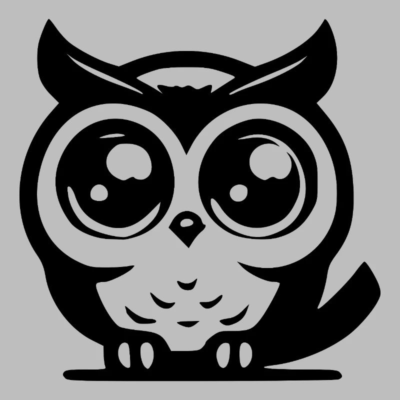Mignon mignon hibou mignon avec de grands yeux