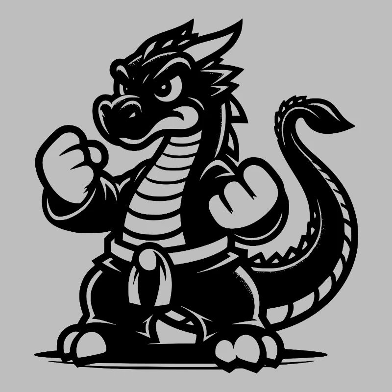 Grim Cartoon Style Karate Dragon