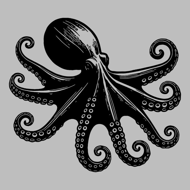 Huge octopus with eight arms