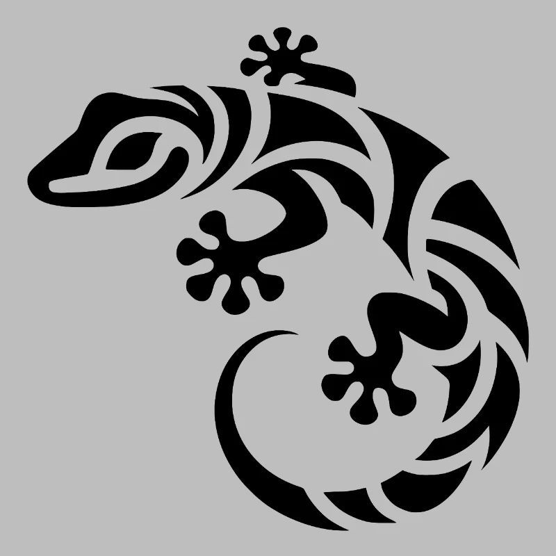 Drôle de petit gecko dans le style de tatouage tribal