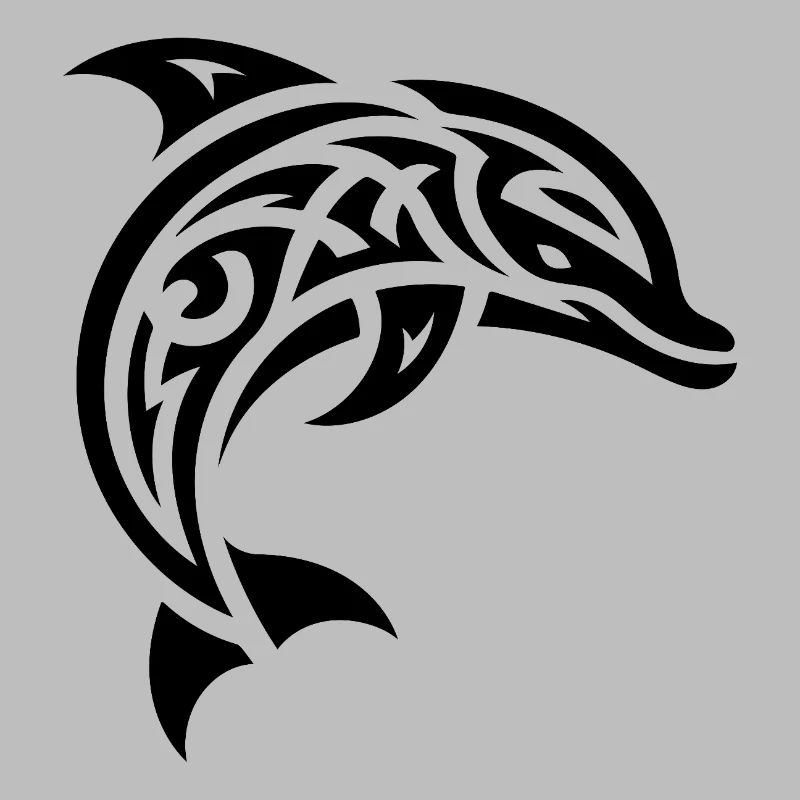 Eleganter Springender Tattoo Delphin Tümmler