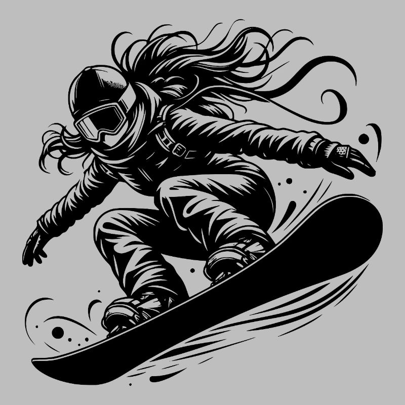 Pulverschnee und Snowboarding