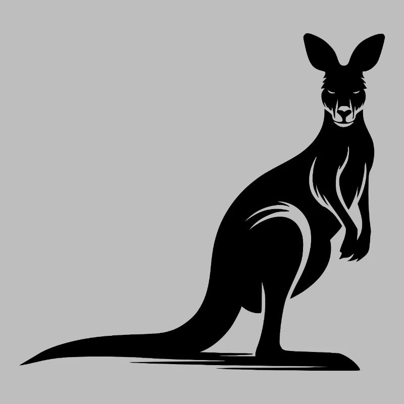 Silhouette eines anmutigen Kängurus