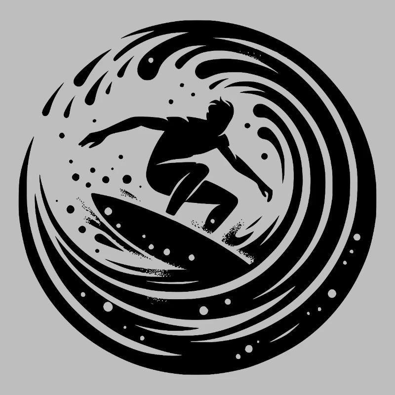Relaxed surfer surfing in the wave