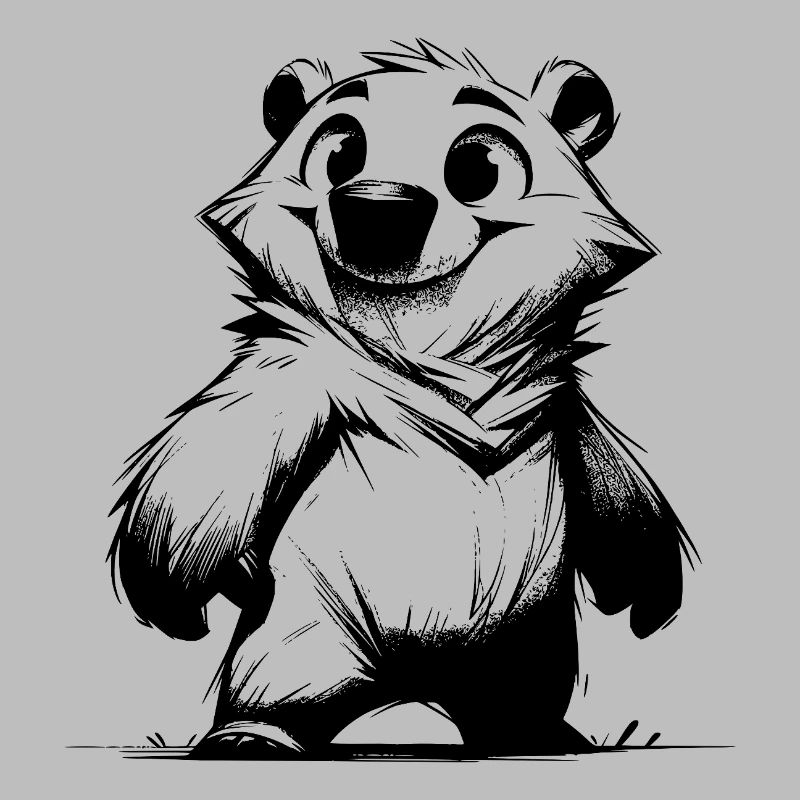 Friendly bear with a cheeky grin