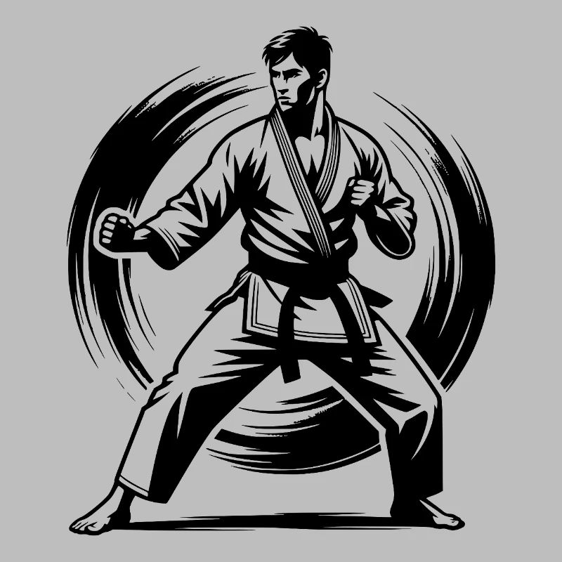 Perfect Karate Pose Masterful Martial Art