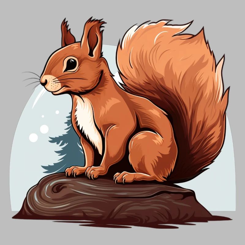 Herbst Eichhörnchen Wald Szene