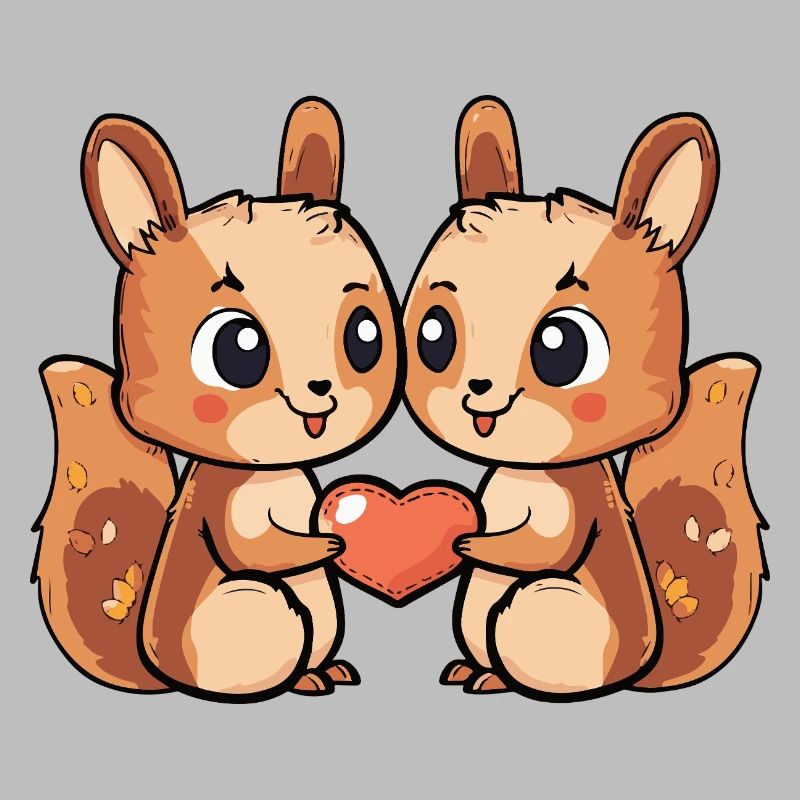 Eichhörnchen Paar Valentinstag