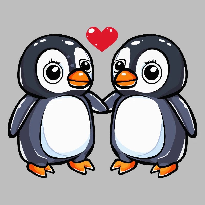 Pinguin Paar Valentinstag