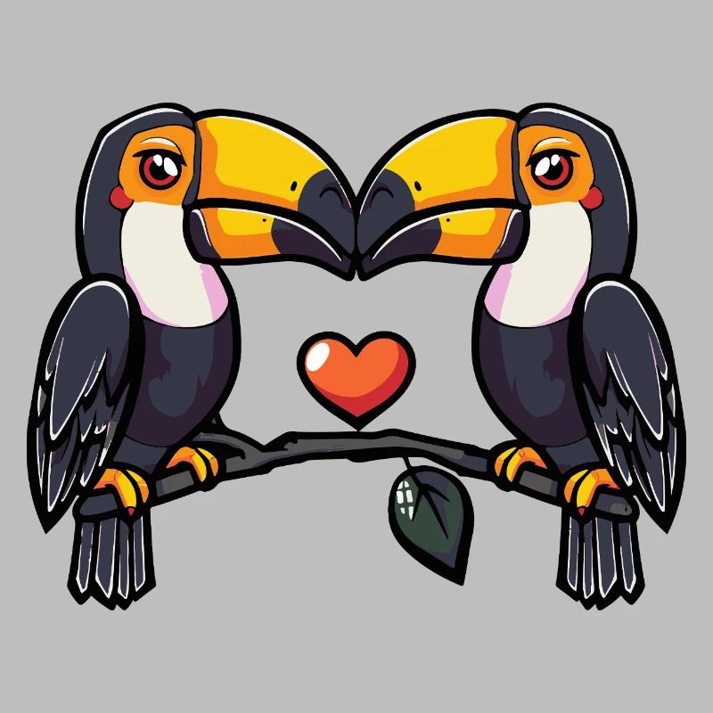 Tukan Vogel Paar e Valentinstag
