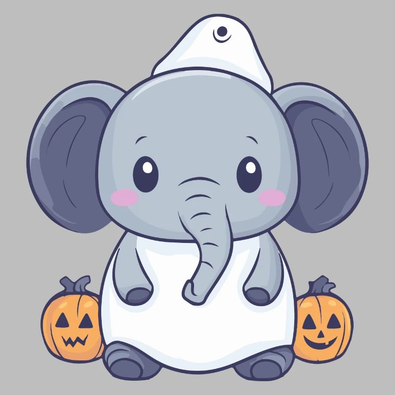 Elephant Halloween Funny Ghost