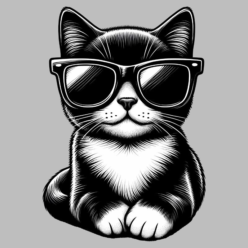 Chat mignon avec des lunettes