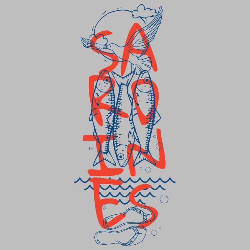 French Sardines Graphic Seaside Style
