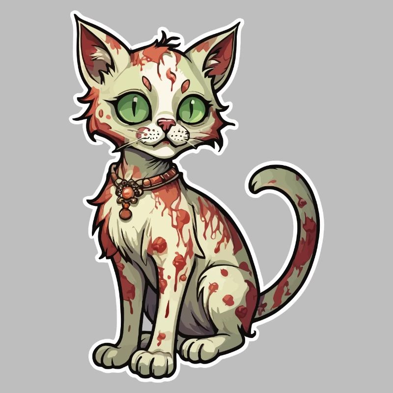 Illustration de chat zombie