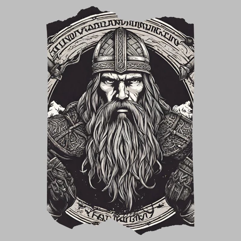 Norseman Glory Wikingerbart Helm Krieger Grau