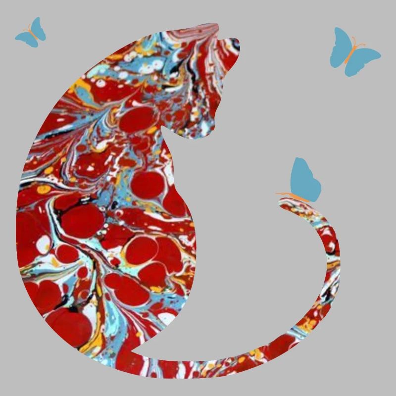 katze mit schmetterling e 251