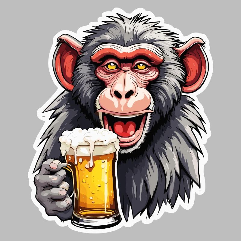 Affe / Tier / Zoo / Babian / Wild / Comic