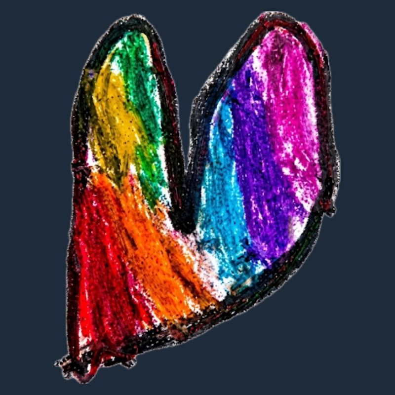 Regenbogenherz Kritzelkunst