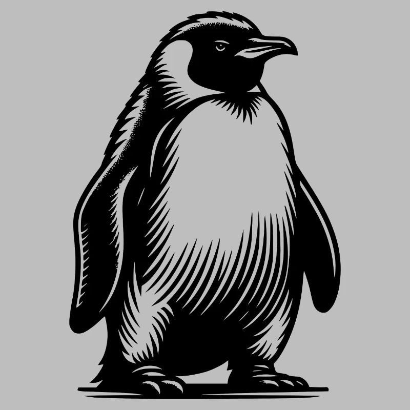 Putziger schlauer Pinguin Tattoo Illustration