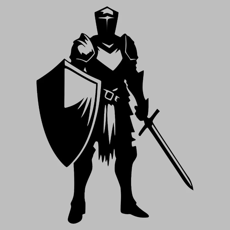 Stolzer Krieg Ritter mit Schild und Schwert