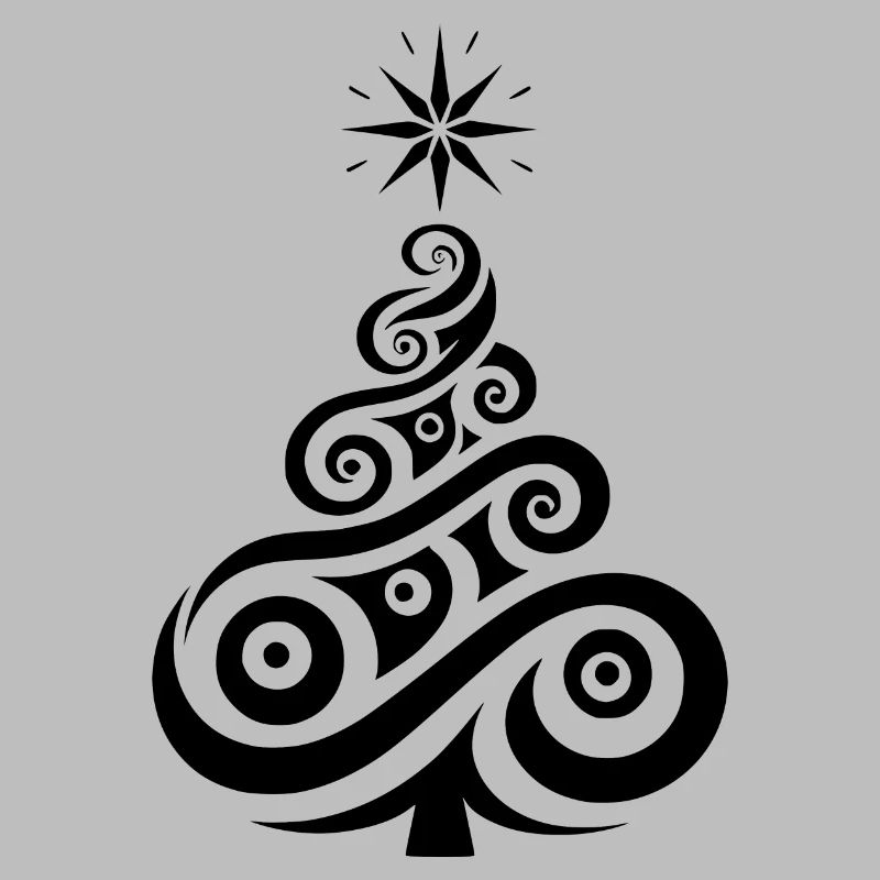 Stylish abstract Christmas tree with star