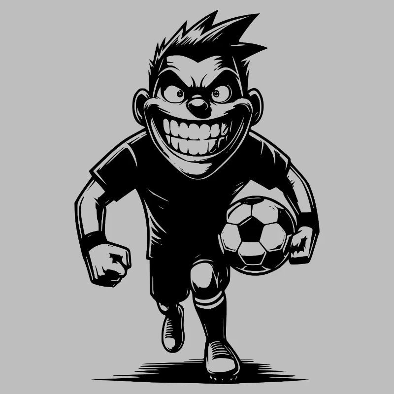 Grinning referee with ball