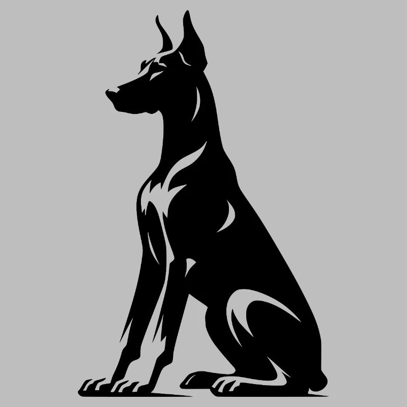 Stylized Doberman Dogs Silhouette