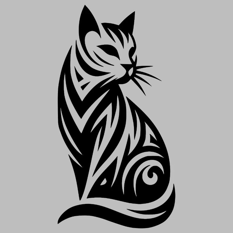 Geometrisches Tribal Tattoo einer edlen Katze
