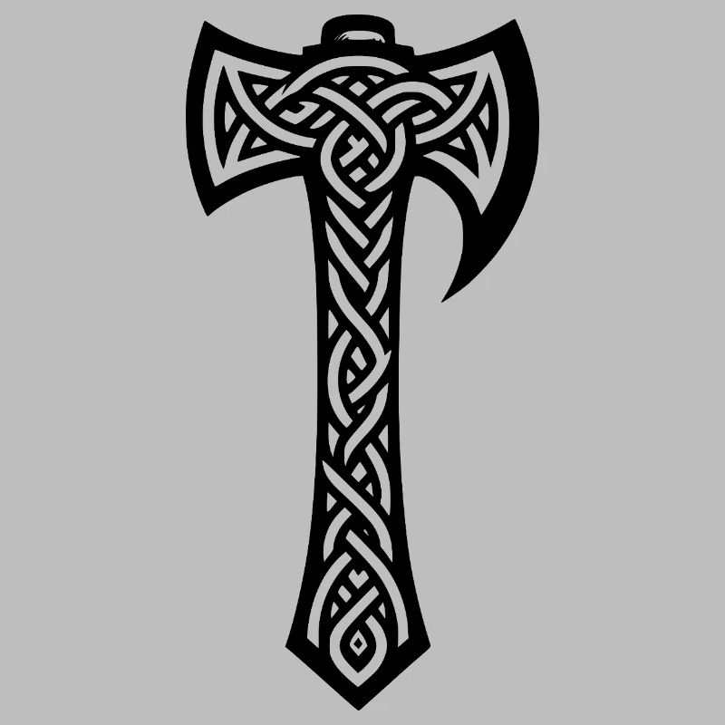 Axt in Keltischen Knoten Tattoo Style