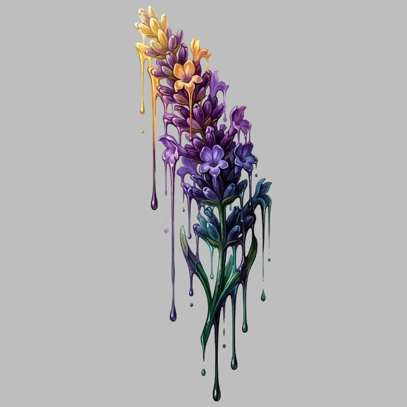 Lavendel mit tropfender Farbe