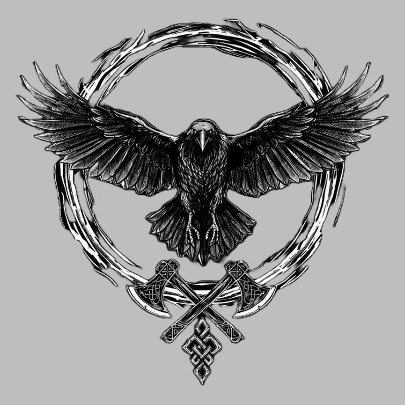 Odin's Raven with Axes - Viking Warrior Design