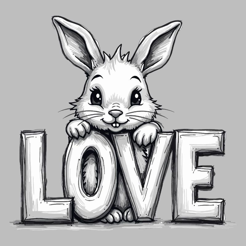 Cute bunny with LOVE – Perfect for Easter & Love